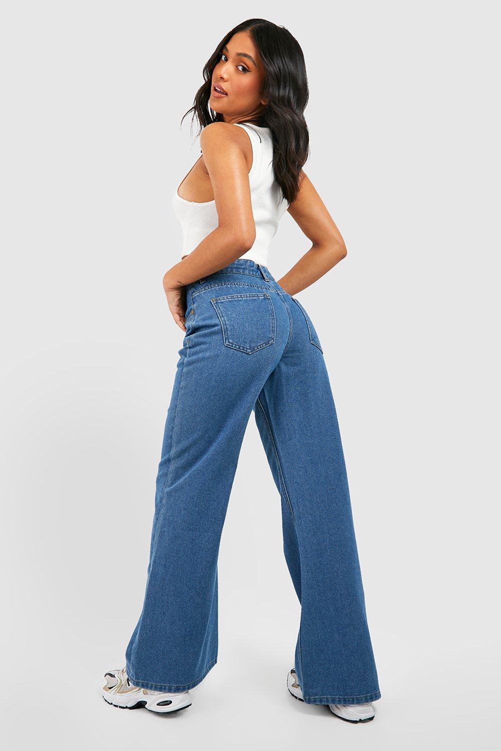 Petite wide 2025 leg jeans uk